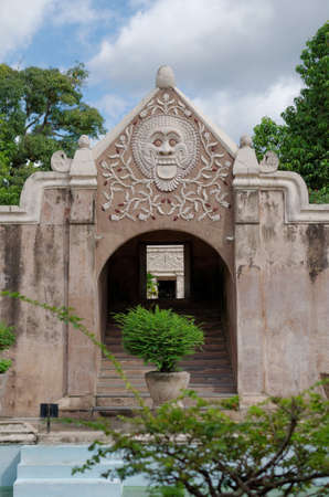 a gate at taman sari water castle - the royal garden of sultanate of jogjakartaの写真素材
