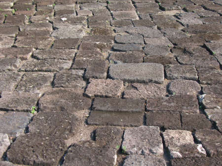 stone floor of kalasan templeの写真素材