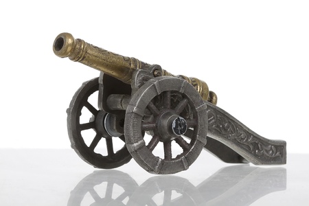 Swedish antique cannon-unicorn model  Over light background のeditorial素材