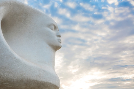 Boris Kocharovsky's sculpture Russia's Revival at the Arkaim historical and cultural reserve. Southern Urals, Russia.のeditorial素材