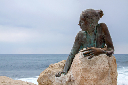 Sculpture in the harbour Paphos, the island of Cyprusのeditorial素材