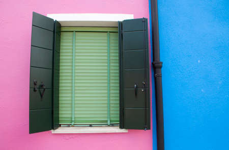 The colors of the walls of Burano, Venice, Italyの写真素材