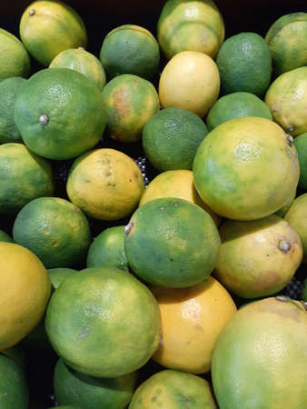 Stack of local lemon at supermarket in Indonesia.の写真素材