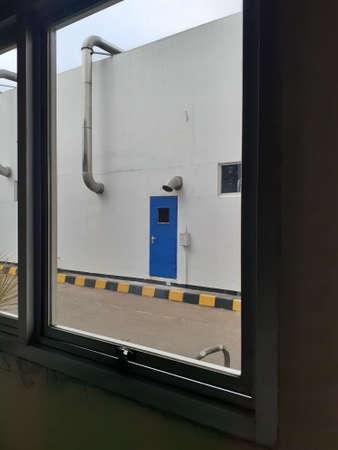 A view from the window of a factory.の写真素材