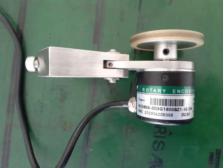 Rotary encoder that will be installed on the conveyor belt.の写真素材