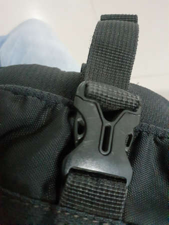 Fashion concept details of black bag belt buckle.の写真素材