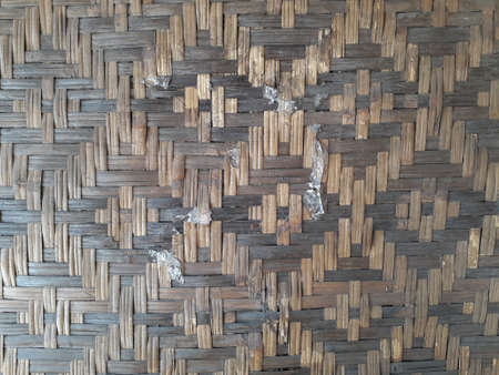 Bamboo wall woven pattern background.の写真素材