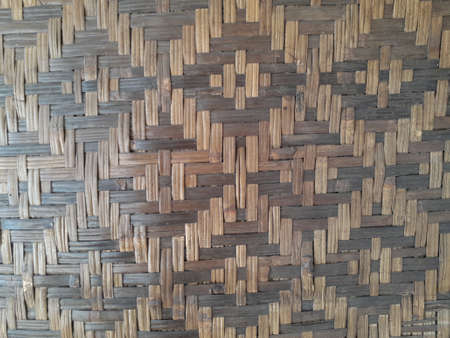 Old rattan wall woven pattern background.の写真素材
