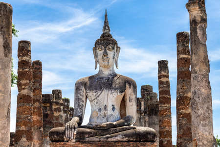 Ancient ruins of Sukhothai kingdom in northern Thailandの写真素材