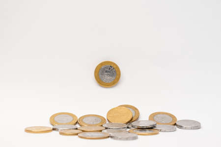 Brazilian money, single currency on white background