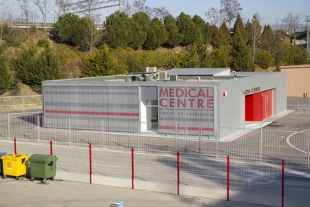 On January 8, 2012 he visits to the Circuit of Catalonia, Barcelona Spainのeditorial素材