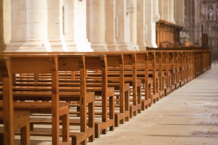 Inside view of a church in medieval timesのeditorial素材