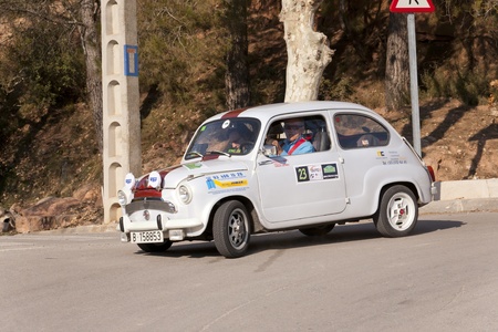 MURA, SPAIN - FEBRUARY 25:VIII rally trophy autosi la Llana, Mura Barcelona, on February 25, 2012 in Mura, Spainのeditorial素材