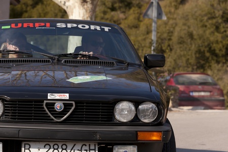 MURA, SPAIN - FEBRUARY 25:VIII rally trophy autosi la Llana, Mura Barcelona, on February 25, 2012 in Mura, Spainのeditorial素材