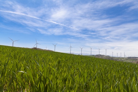 Wind turbines for renewable energy conversion located in Tarragona