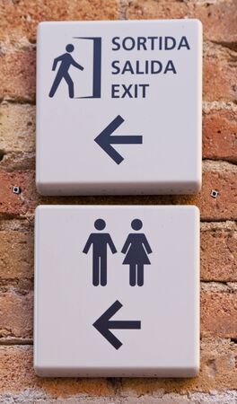 Information panel output and service men and womenの写真素材