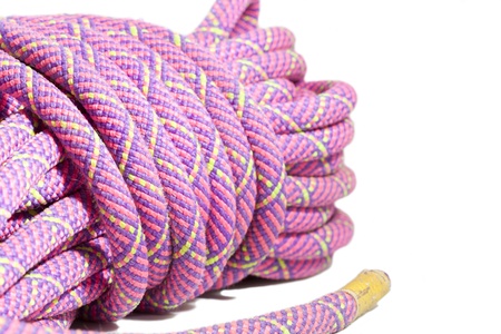 Elastic rope climbing on a white background