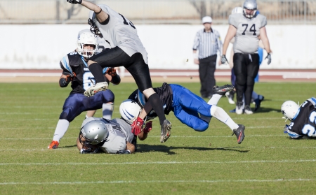 Cup Final Football Catalan among Rookies vs Badalona Dracs Barbera held in Barbera del Valles...