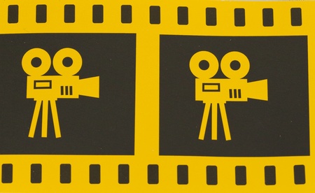 Drawings of a film strip with your cameraの写真素材