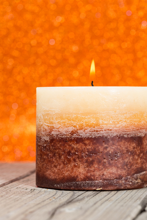 Christmas candle with a colored の写真素材