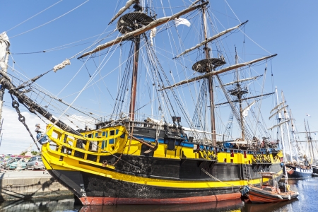 Old sail ship restored to navigationの写真素材