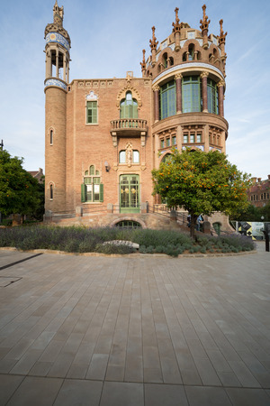 BARCELONA, SPAIN - MAY 17, 2014: Hospital of the Holy Cross and Saint Paul in Barcelona. Was built between 1901 and 1930 by Catalan modernist on May 17, 2014 in Barcelona, Spain.のeditorial素材