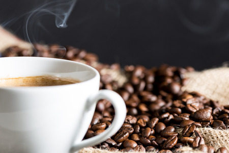 Delicious natural freshly ground coffee and aromaticの写真素材