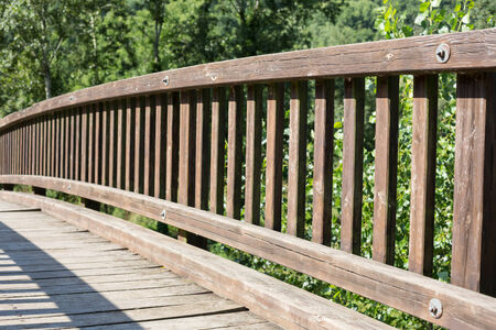 Wooden bridge in the province of Girona, Spainの写真素材