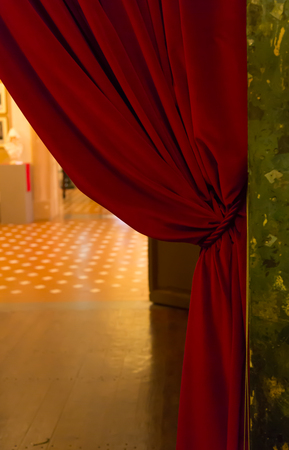 Entrance curtain at a theater in Italyの写真素材