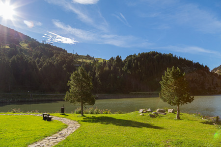 Nuria Valley, in the Catalan Pyrenees, Spainの写真素材