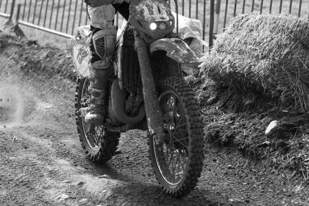 Closeup of a motocross bikeの写真素材