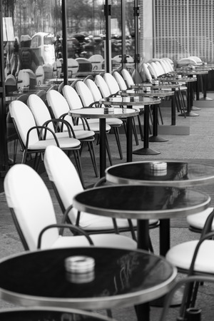 Typical street cafe in Paris Franceの写真素材