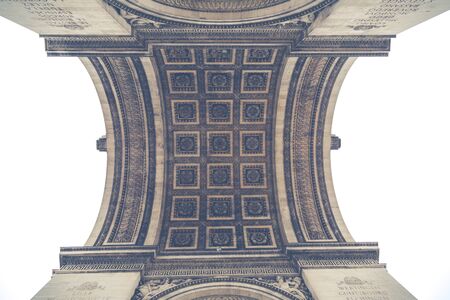 Triumphal arch in a sad and cloudy day, Paris France