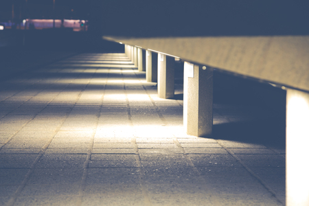 Forms in the night lights and shadows in Barcelonaの写真素材