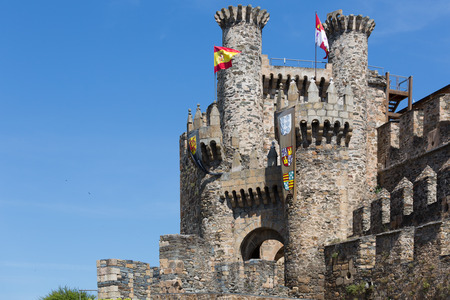 Templar castle located in the province Ponferrada, Leonのeditorial素材