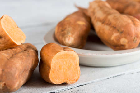 Raw potatoes freshly picked and ready for roasting