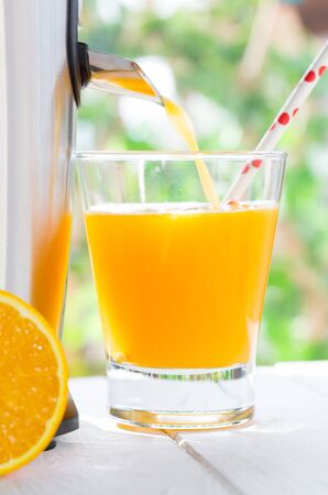 Natural orange juice to take as breakfastの写真素材