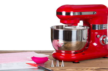 Kneading machine cakes with decoration toolsの写真素材