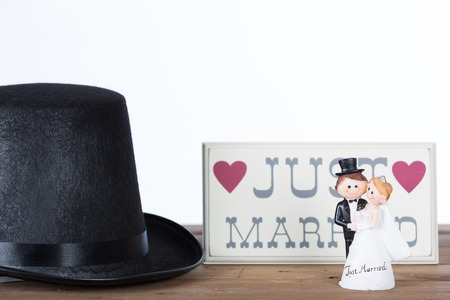 Boyfriends figure with a hat and white backgroundの写真素材