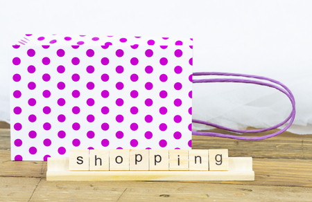 Shopping bag for gifts with molesの写真素材