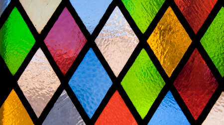 stained glass window of colored glassの写真素材
