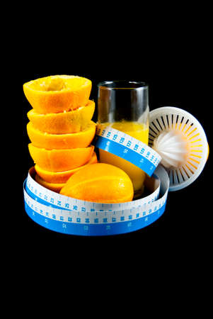 popular drink for breakfast, obtained by extrusion of fluid from fresh orangesの写真素材