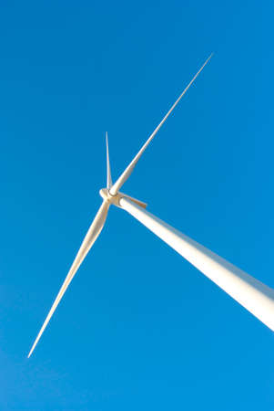 Wind turbine (wind power plant) - a device for converting the kinetic energy of wind into electrical energy.の写真素材