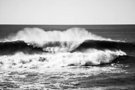 sea waves in black and white versionの写真素材