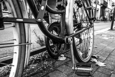 Old bicycle on the street