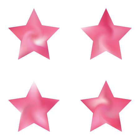 Kit of pentagram abstract backgrounds. Geometric style of 90th, 80th. Trendy soft color concept. Pink smooth elegant colored, and easy editable modern gradient templates.のイラスト素材