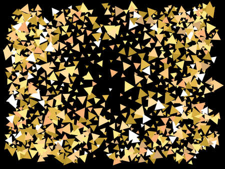 Abstract gold triangles for holidays. Vector illustration object. Unusual design elements. Gold...