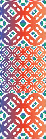 Traditional ornate mexican talavera. Bathroom design. Kit of vector seamless patterns. Red abstract...
