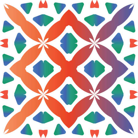 Traditional ornate mexican talavera. Vector seamless pattern poster. Kitchen design. Red abstract...