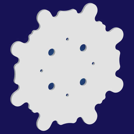 Christmas cut 3d snowflake on blue background. Colorful concept with expressive forms and colors. Vector illustration - shape. White festive symbol of frost, cold weather, snow, winter holidays.のイラスト素材